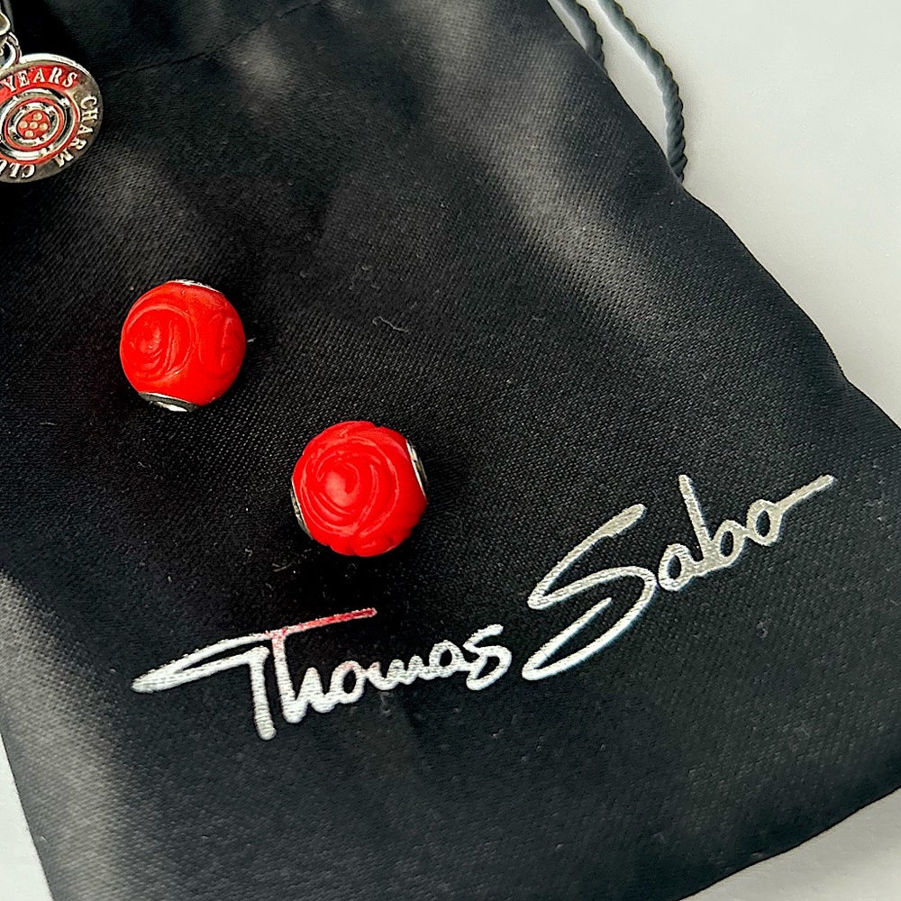Karma Red Rose Bamboo Coral Charm